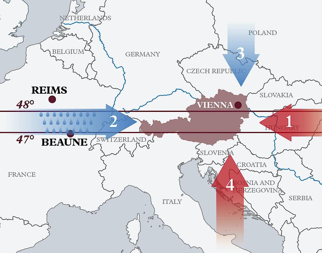 خريطة النمسا المناخ