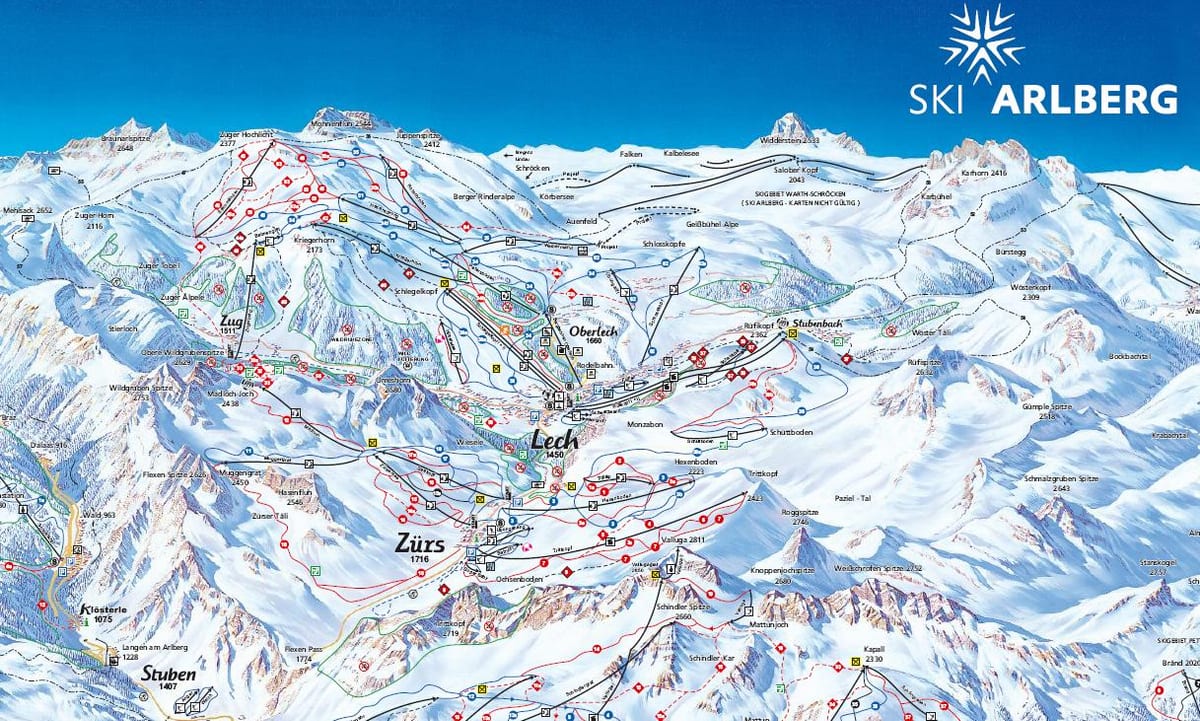 خريطة arlberg النمسا