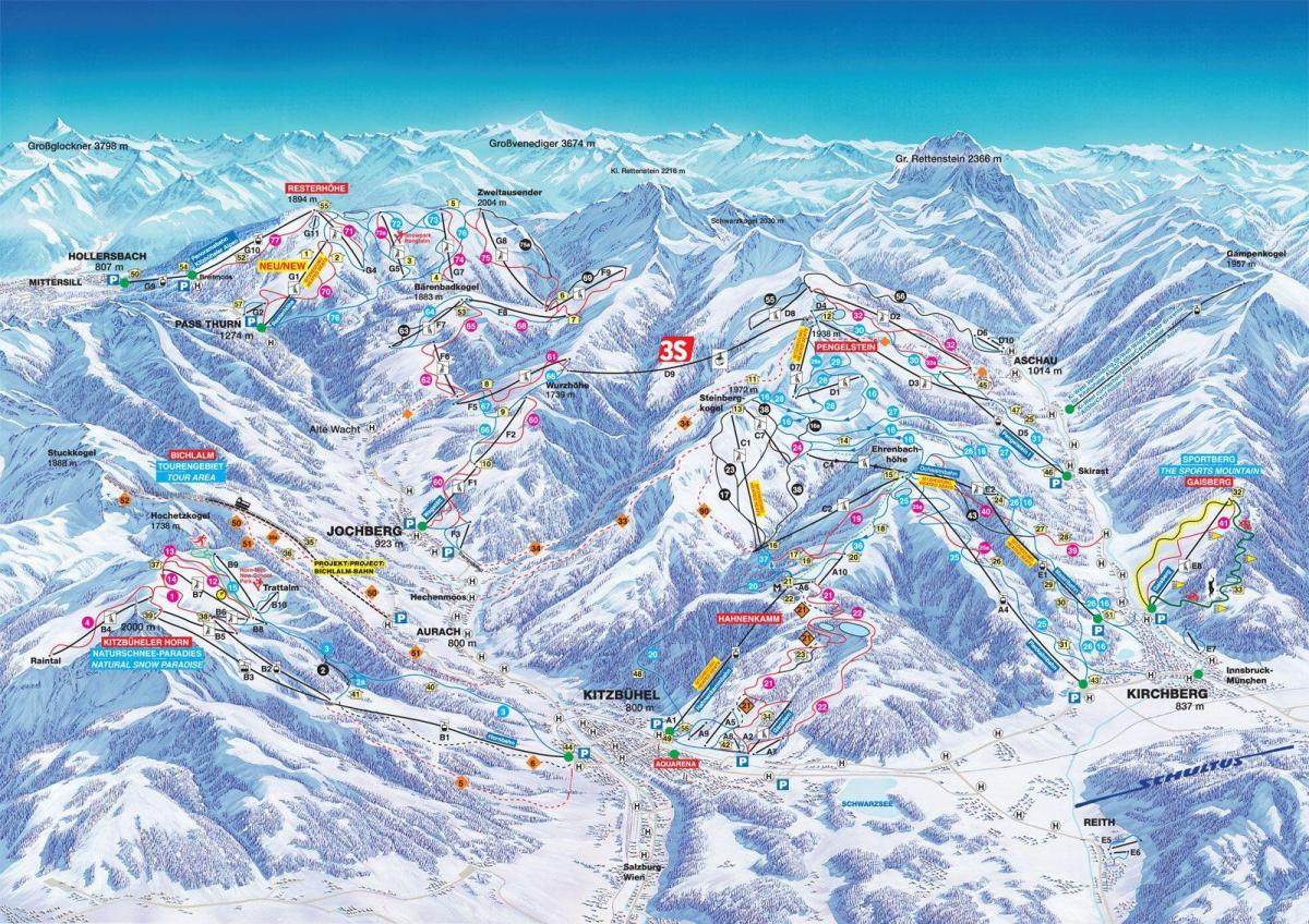 النمسا التزلج خريطة