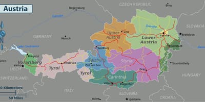 النمسا الجذب خريطة