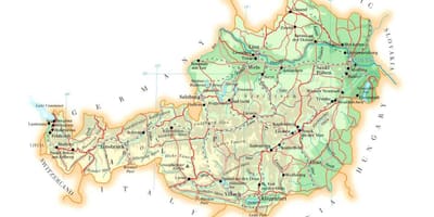 خريطة النمسا الارتفاع