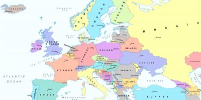 خريطة أوروبا توضح النمسا